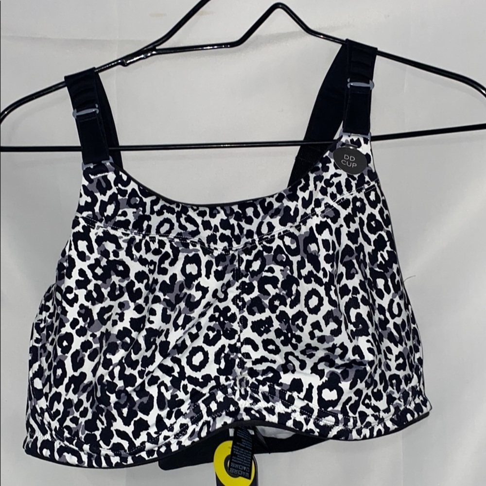 New GOODMOVE WO SIZE 40DD CROSSOVER  BACK SUPPORT BLACK WHITW ANIMAL PRINT CLEAN